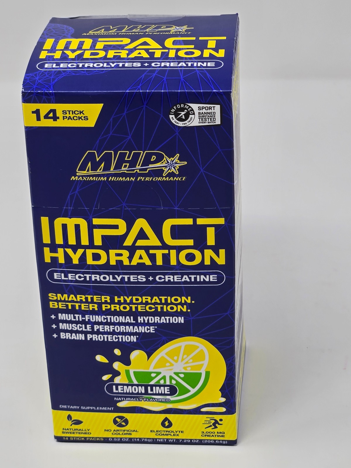 MHP Impact Hydration (Lemon Lime, 14 stick-packs) NEW IN BOX