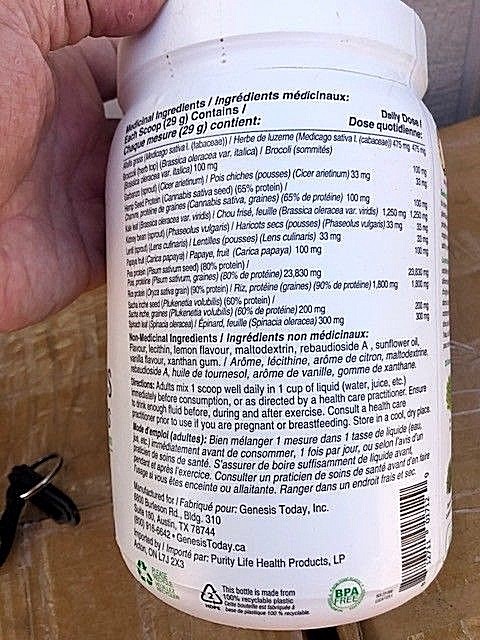 Genesis today Plant Protein & Greens Vegan Superfood – Vanilla Smoothie – 17.4oz