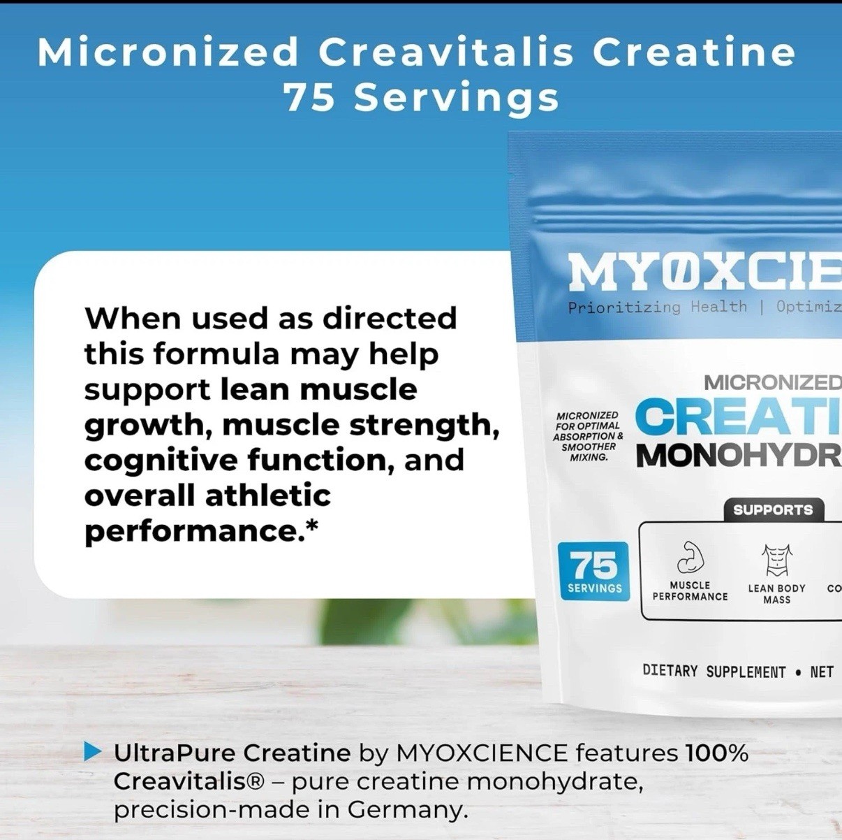 MYOXCIENCE Micronized Creatine | with 100% Creavitalis—The World’s Purest Mic…