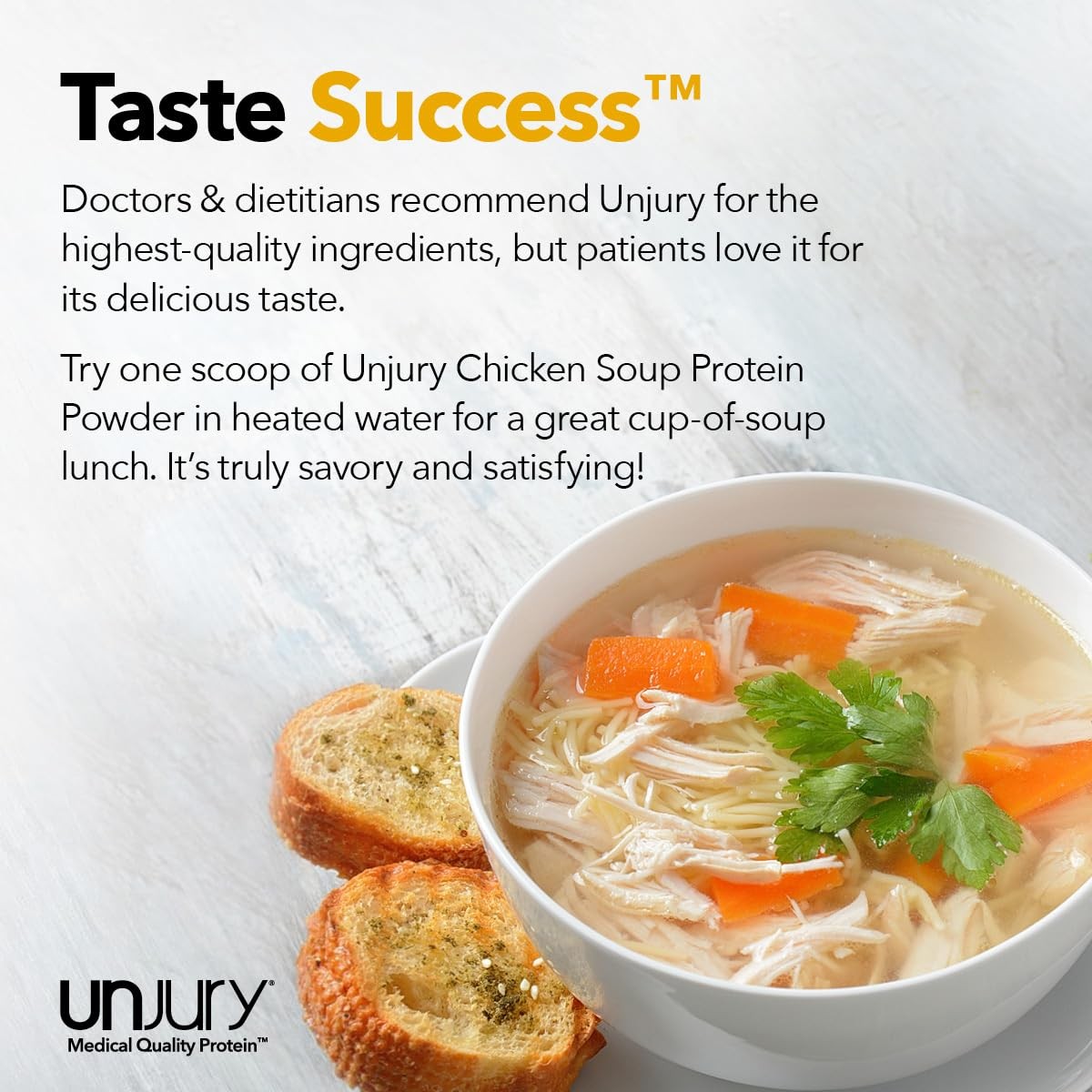 Unjury Whey Protein Powder | Chicken Soup Flavored High Protein Soup | 21g 10…