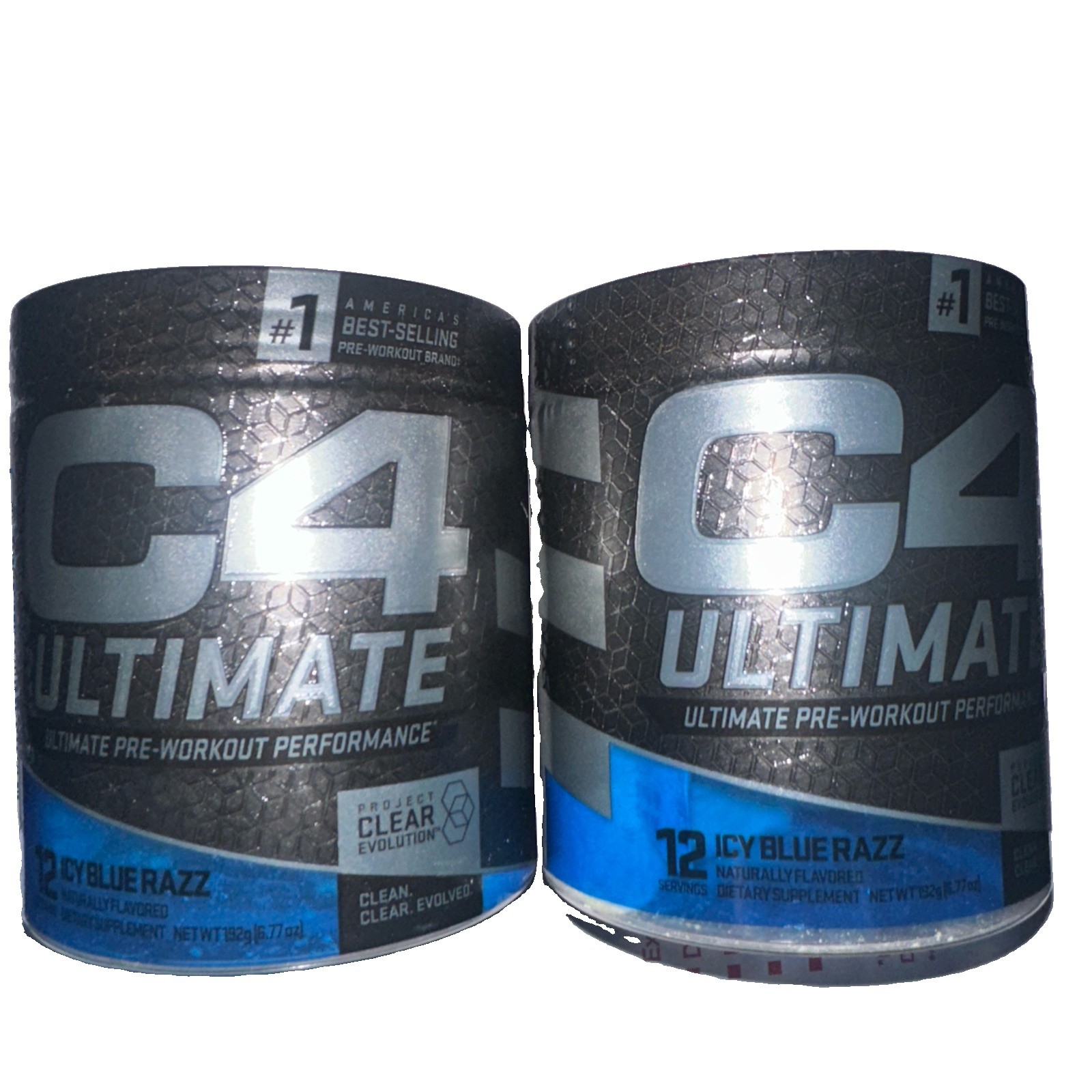 2 Lot! CELLUCOR C4 Ultimate ICY BLUE RAZZ Pre-Workout 24 Servings Exp:03/2027