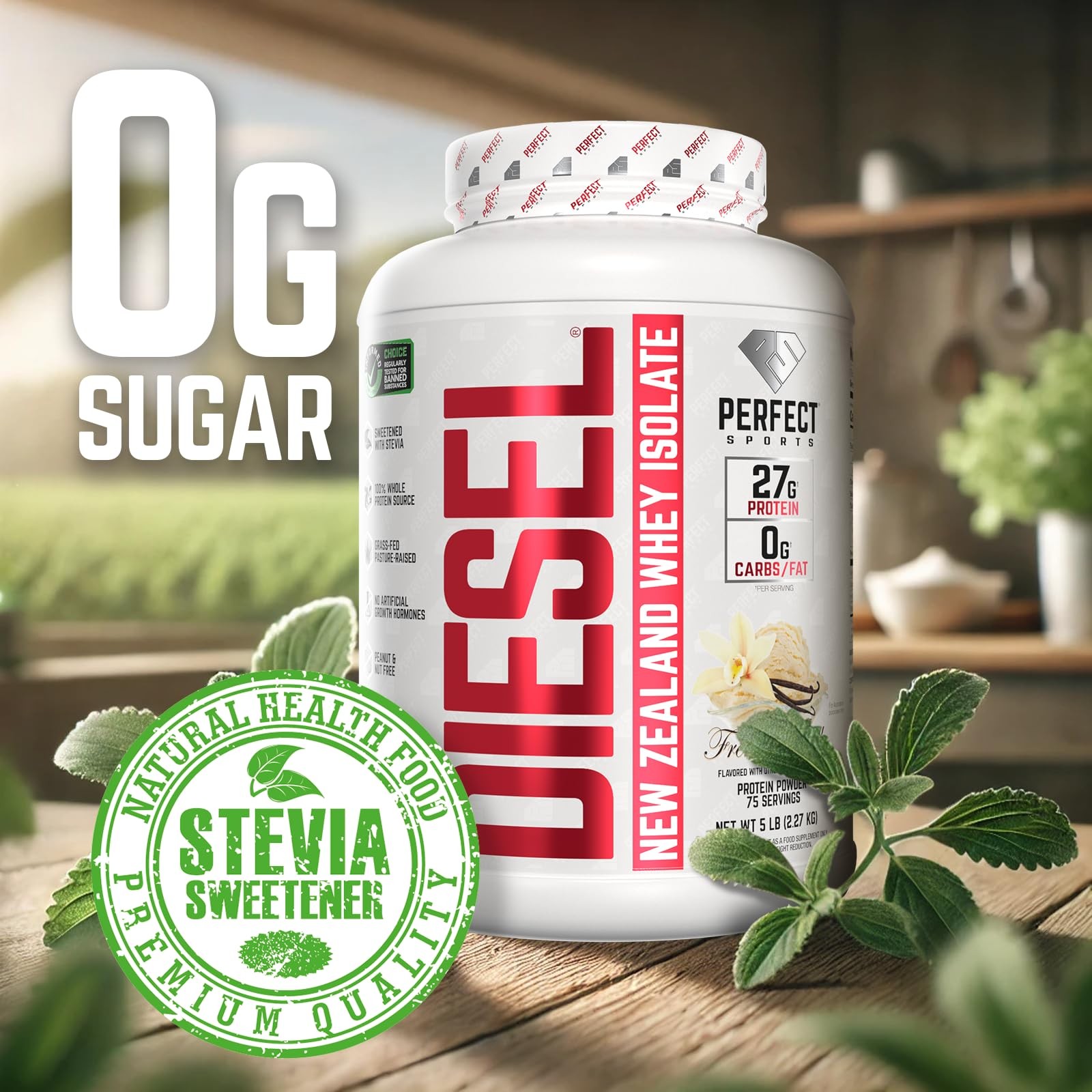 PERFECT SPORTS Diesel 100% New Zealand Whey Protein Isolate | Stevia Sweetene…