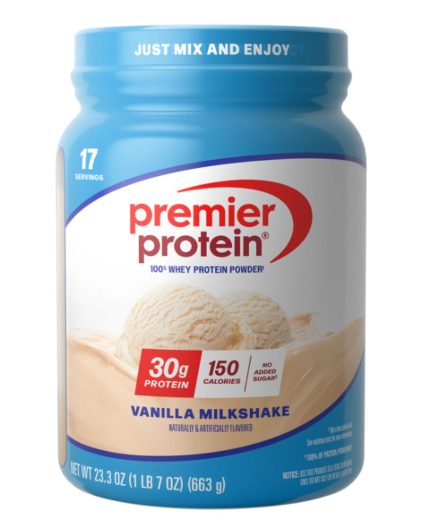 Premier Protein 100% Whey Protein Powder, Vanilla Milkshake, 1.7 lb