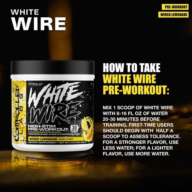 Controlled Labs White Wire High-Stim Pre-Workout 30 Servings 2 Flavors New