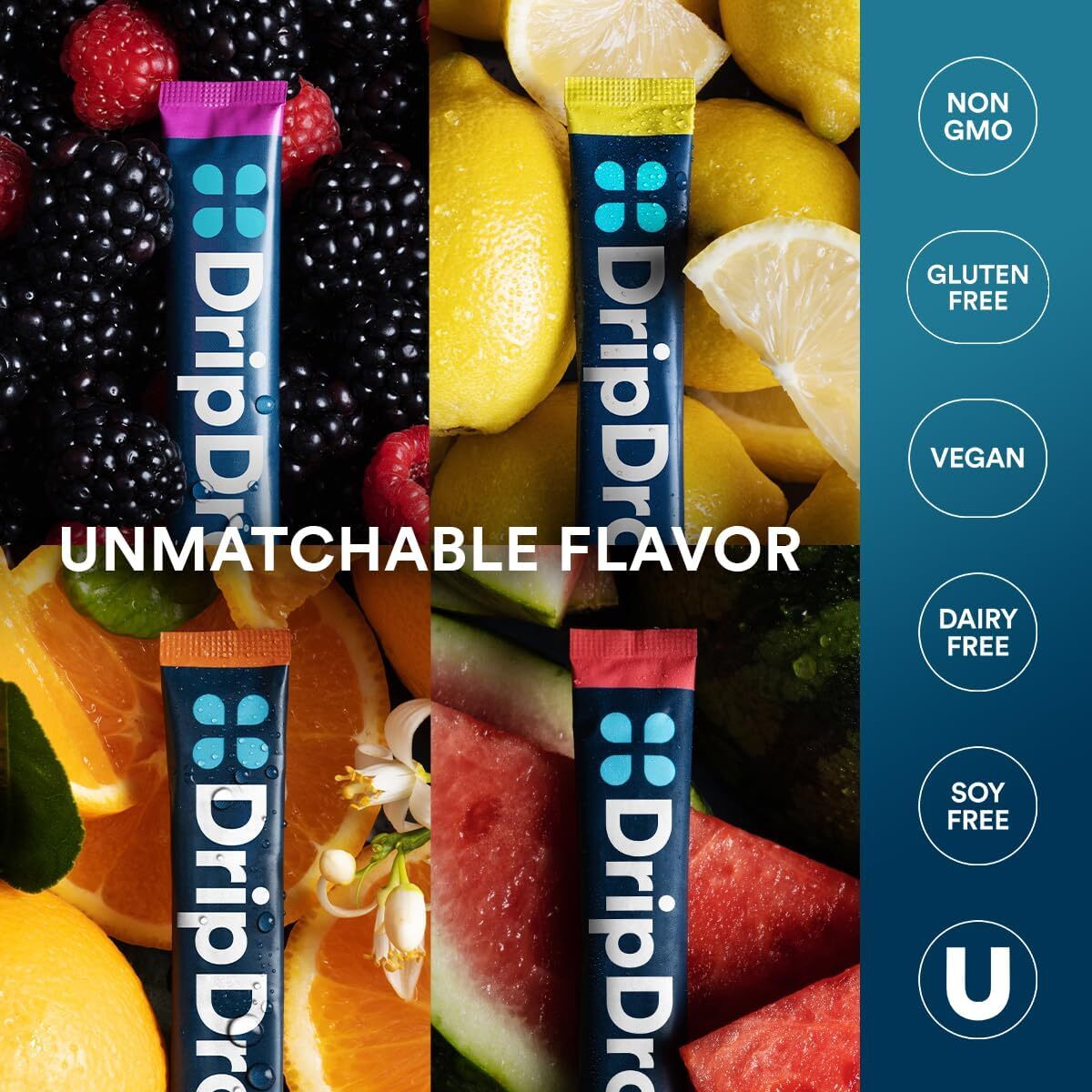 DripDrop Hydration Bold Variety Pack Electrolyte Drink Mix Single Serve 32 Stick