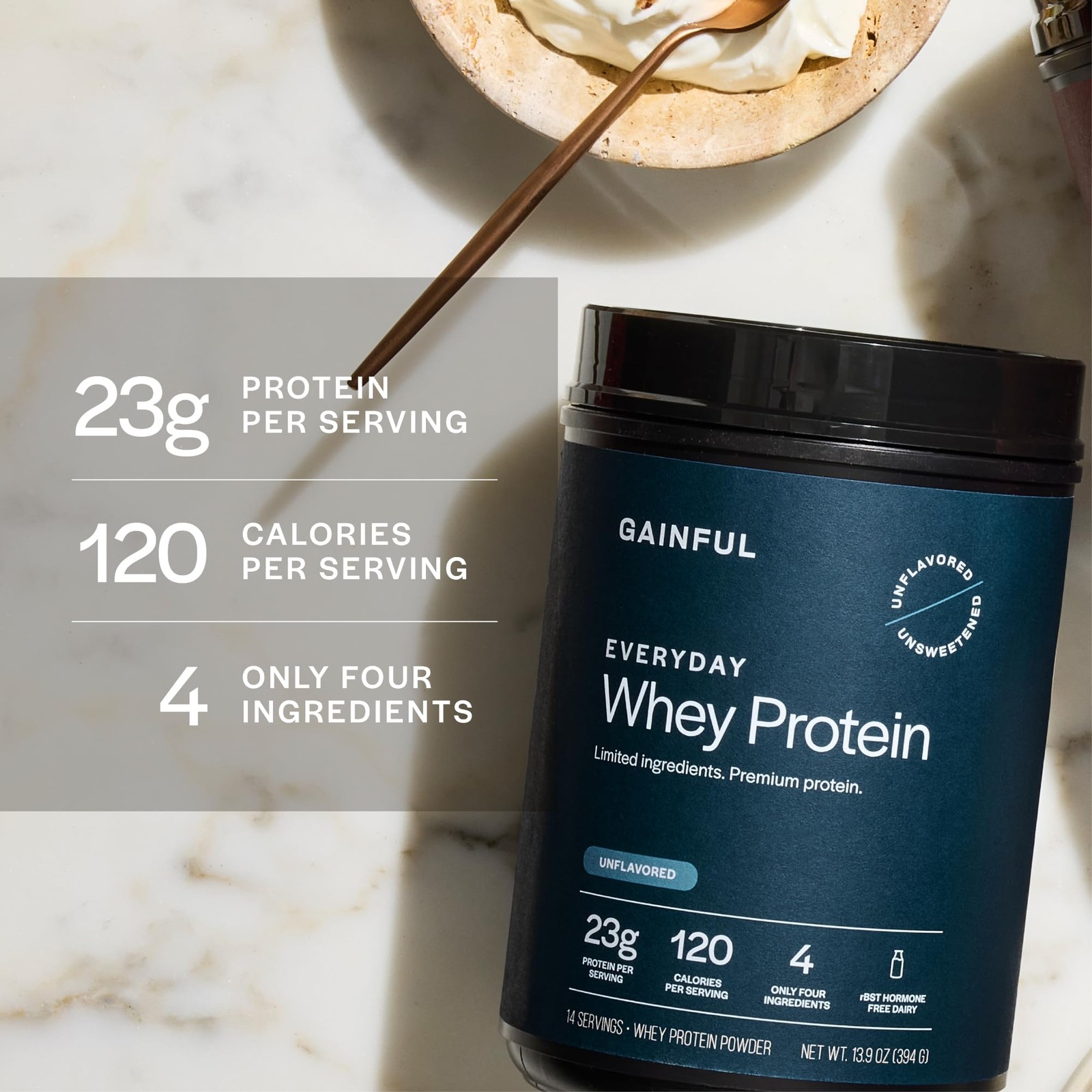 Gainful Everyday Whey Protein Powder, 23g per 14 Servings (Pack of 1)