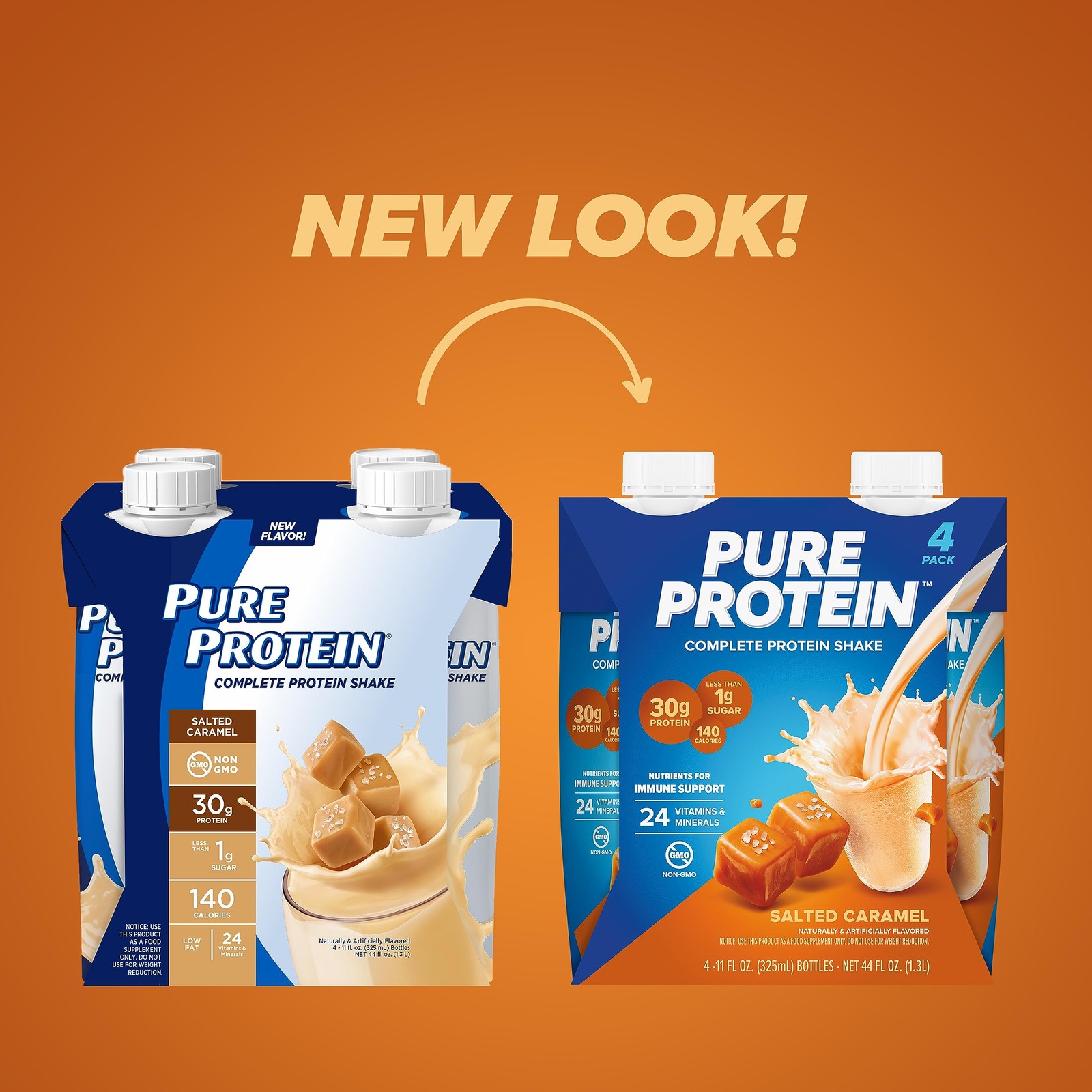 Pure Protein Salted Caramel Shake, 11 Fl Oz (Pack of 12),