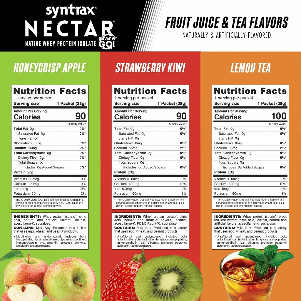 Syntrax Nectar Protein Powder Trial Sizes (12-Pack) – 15 flavors to choose from!