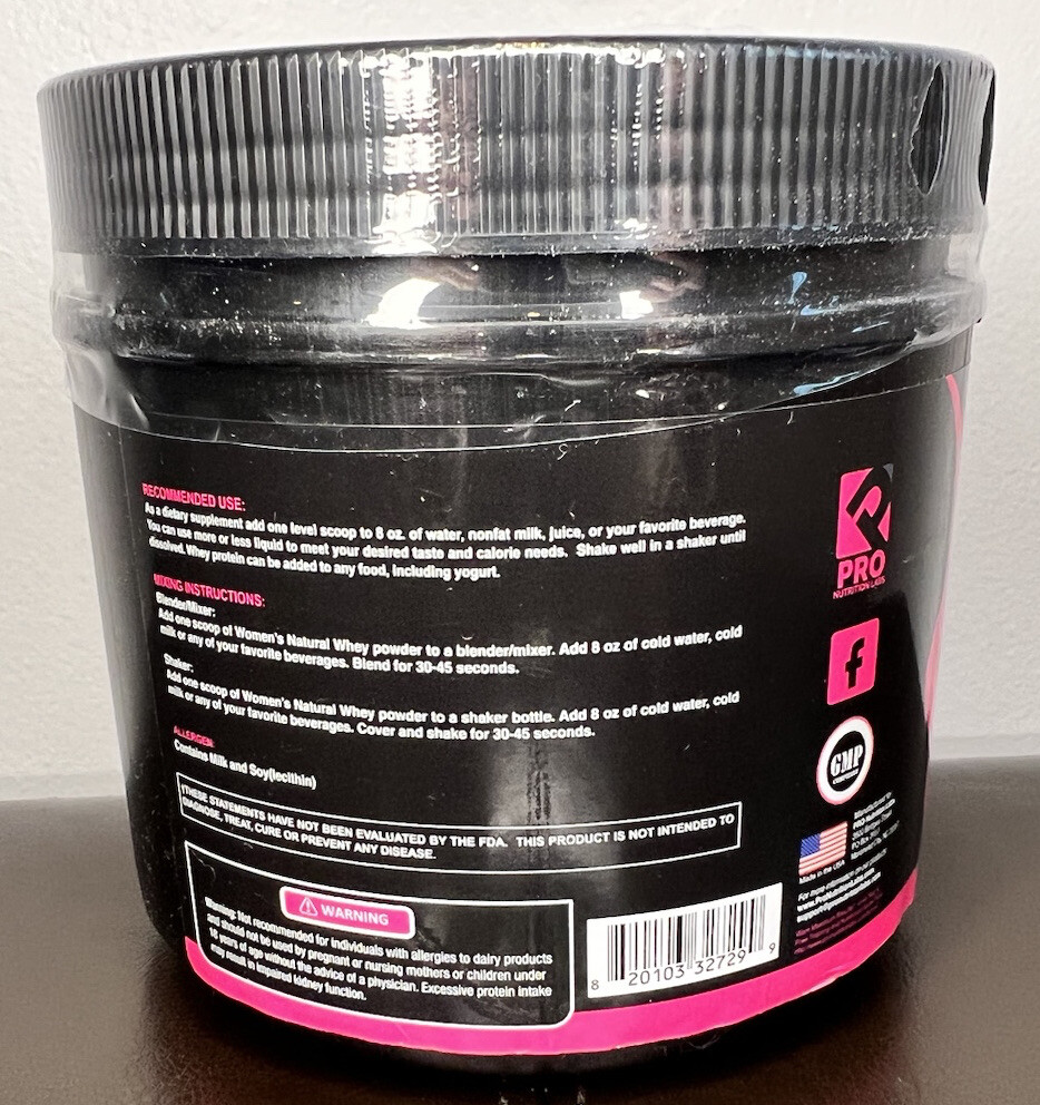 Pro Nutrition Labs Women’s Natural Whey Creamy Vanilla 1 lb/16 servings EXP 7/24