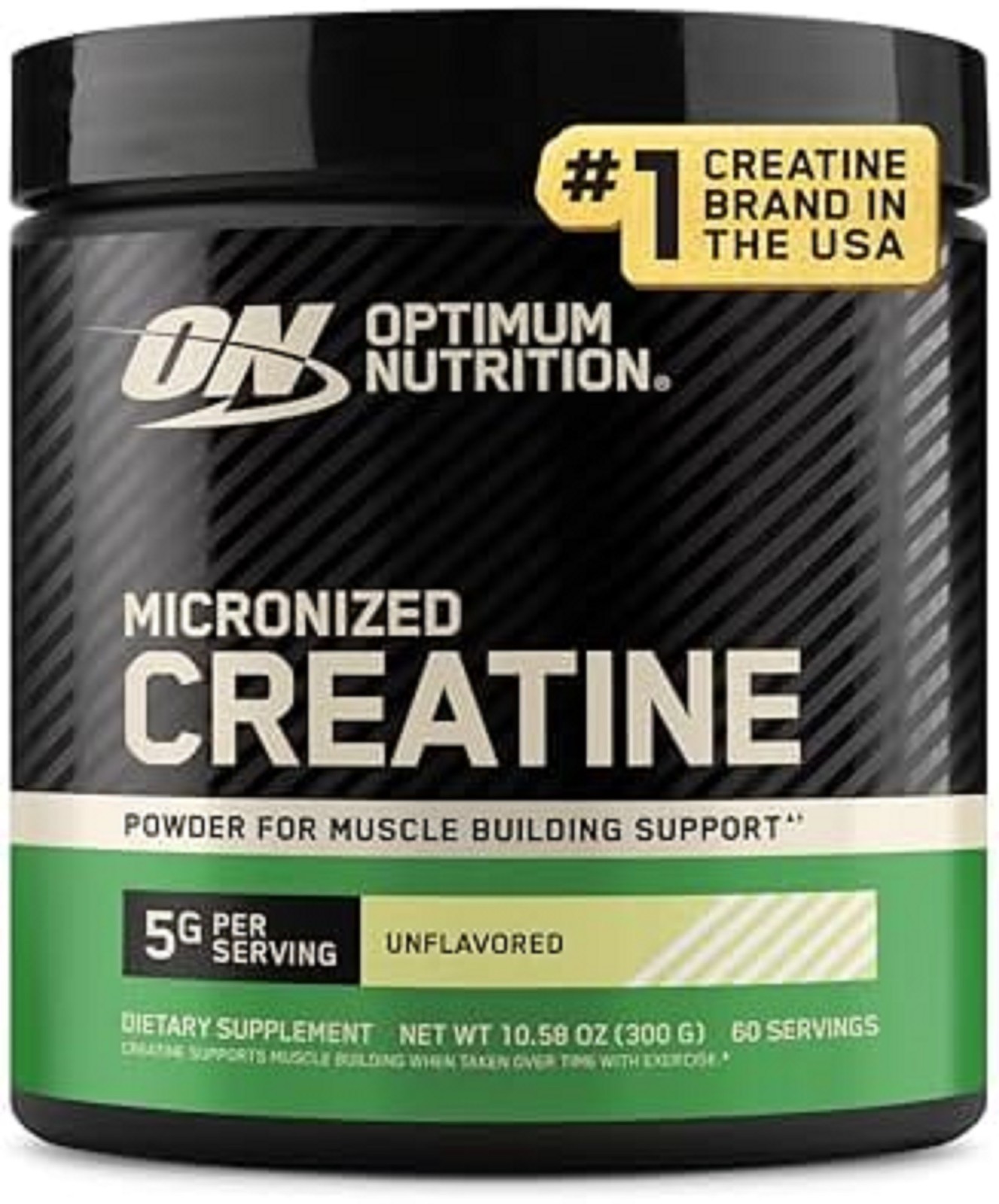 Optimum Nutrition Creatine Monohydrate Powder, Unflavored, 300g 60 Servings