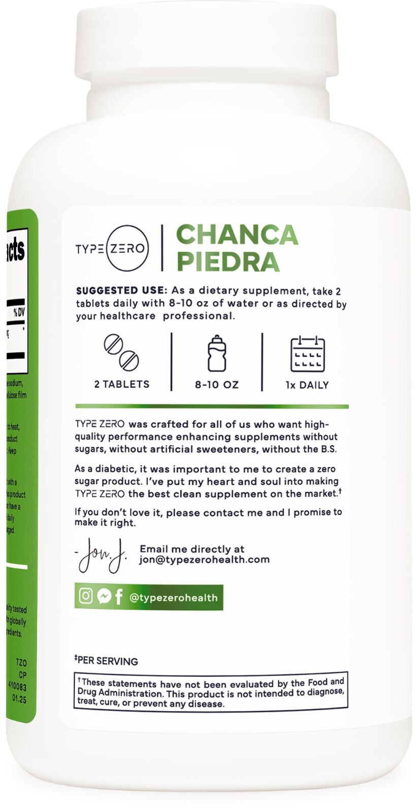 Type Zero Chanca Piedra (1,800mg) 180 Tablets – Keto Friendly, Non-GMO