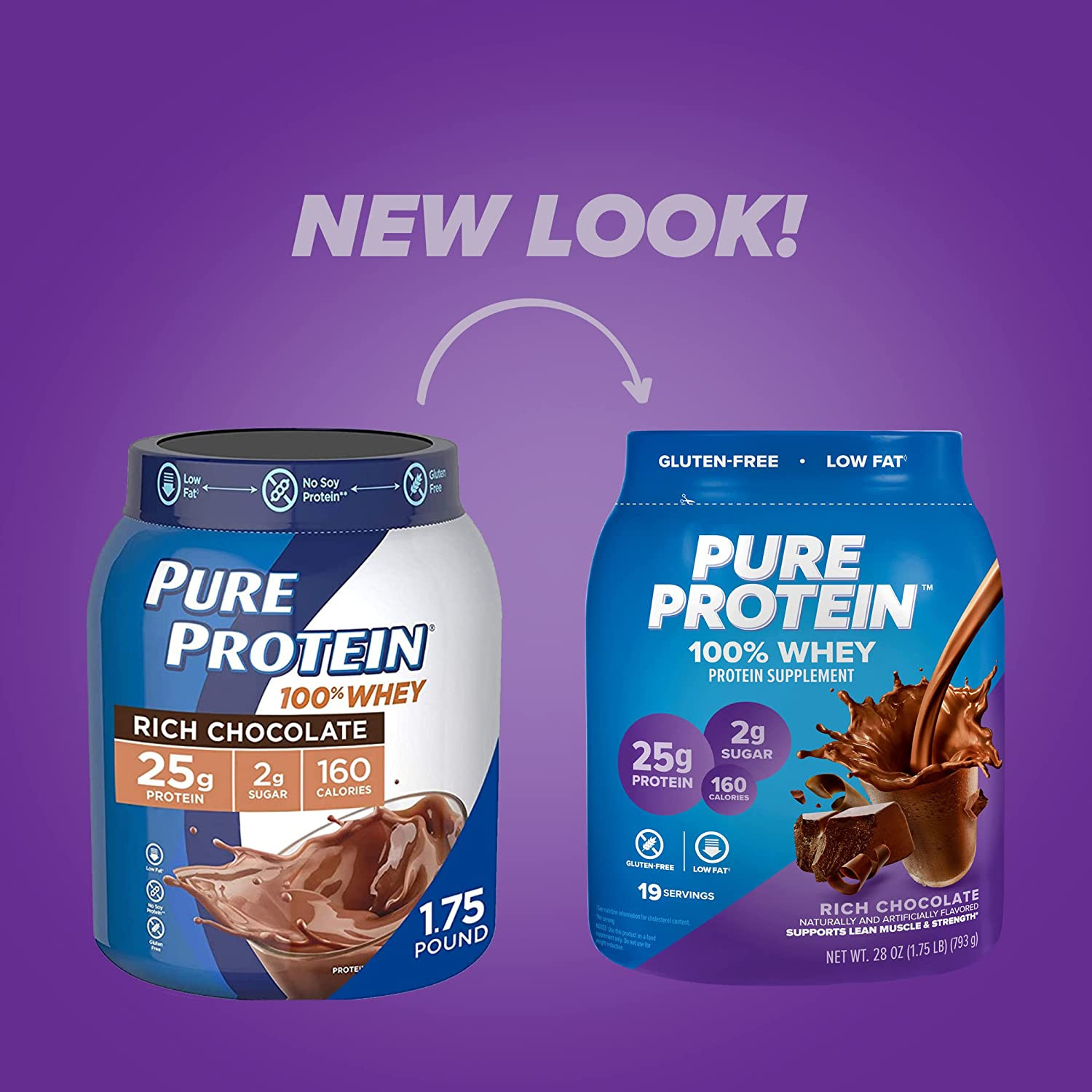 Protein Powder 100% Whey Rich Chocolate 25 G Protein 1.75 Lb Top Quality and NEW