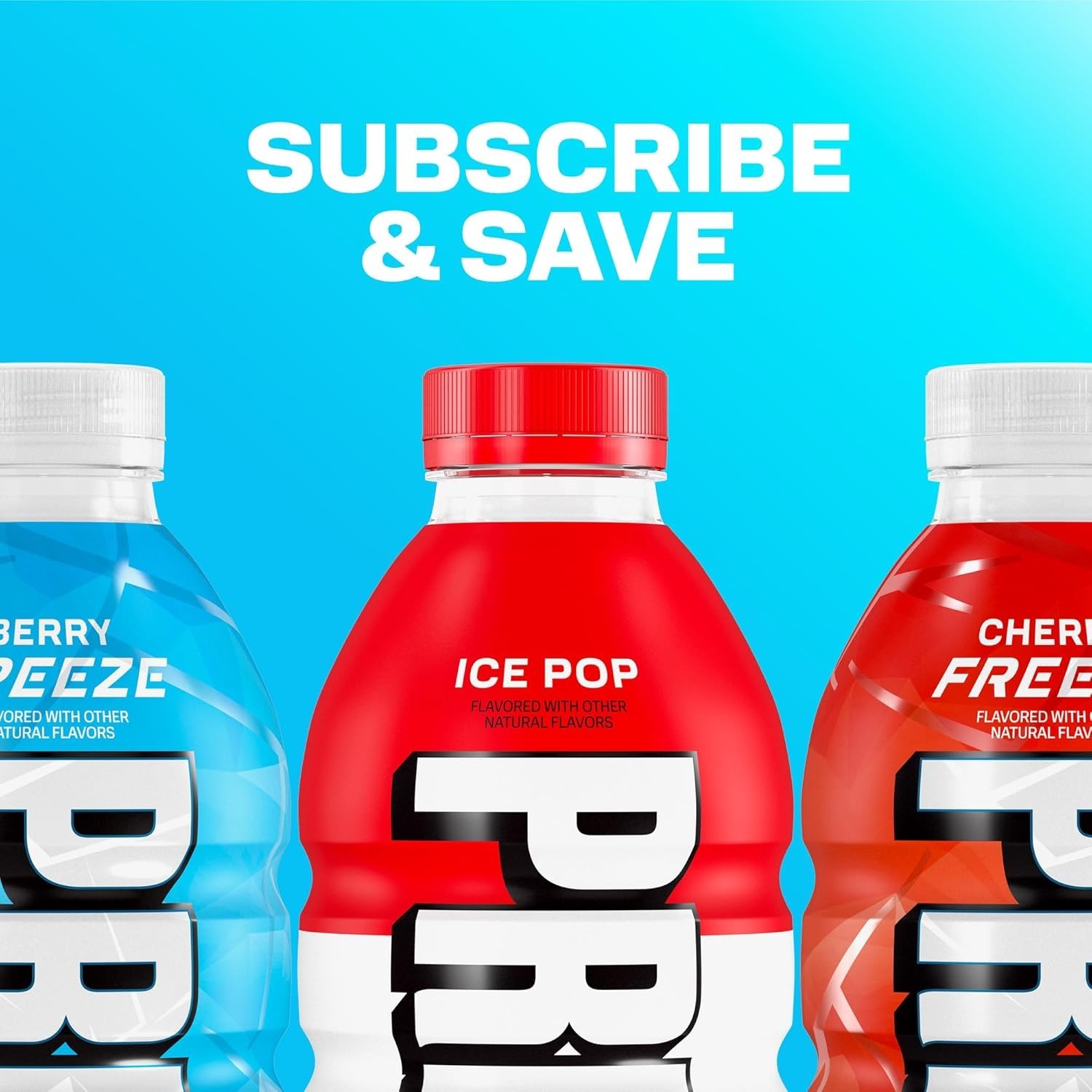 PRIME HYDRATION Variety,Berry Freeze,Cherry Freeze, Ice Pop Drinks,12 Oz,15 Pack