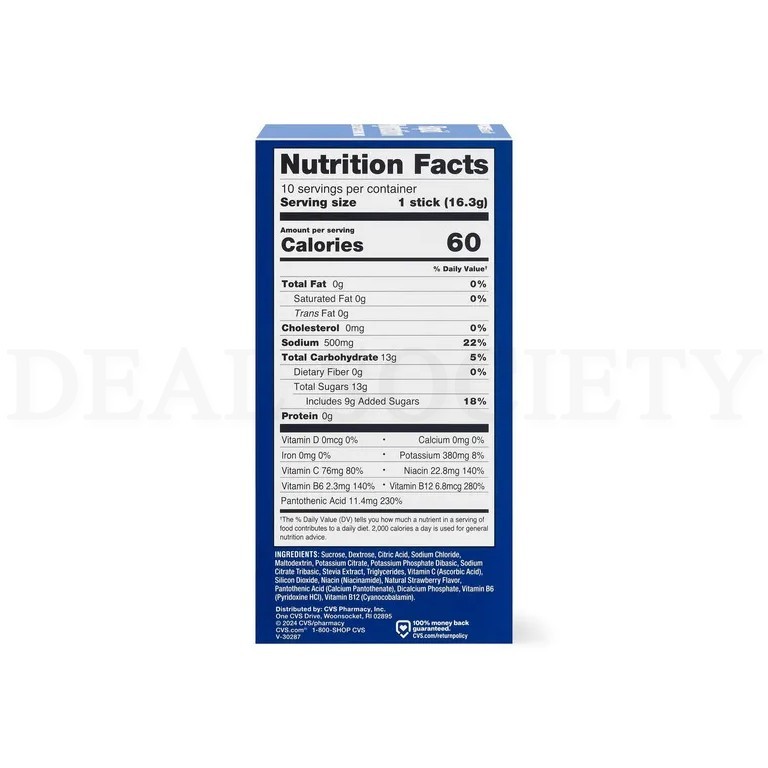 CVS Health Rapid Hydration Electrolyte Drink Mix Strawberry 10 ct Each Lot of 8