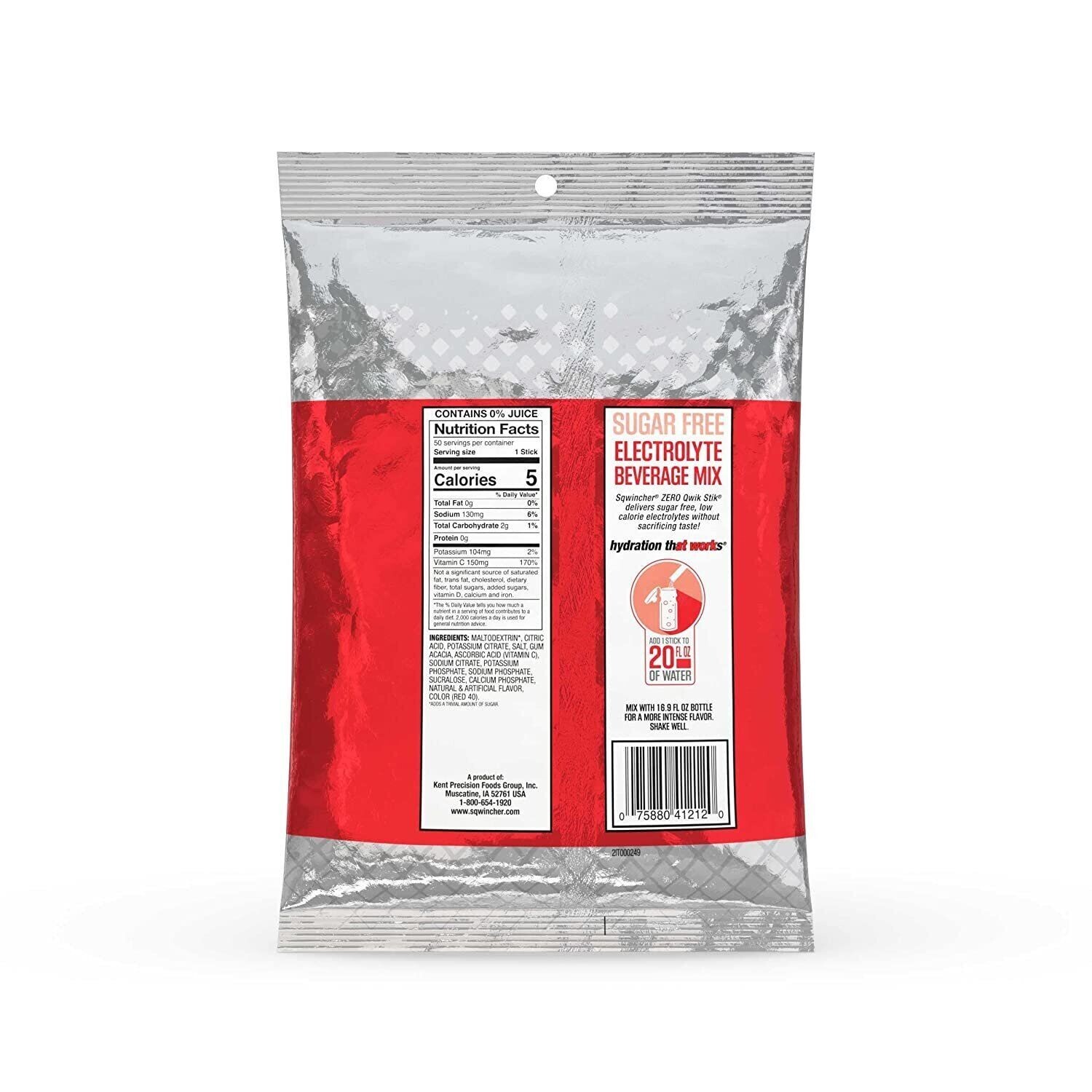 Sqwincher ZERO Sugar Free Electrolyte Powder Beverage WATERMELON Qwik Stik 30