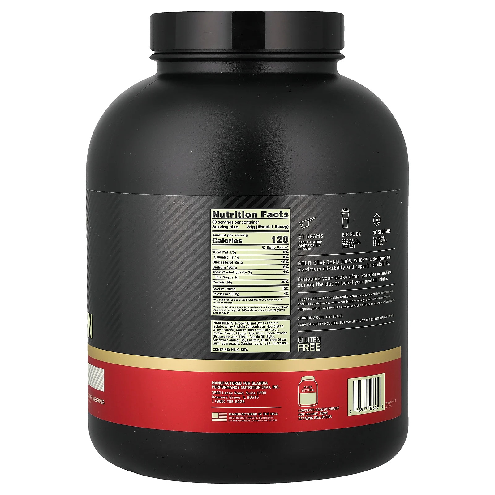 Gold Standard 100% Whey, Cookies & Cream, 4.65 lb (2.11 kg)