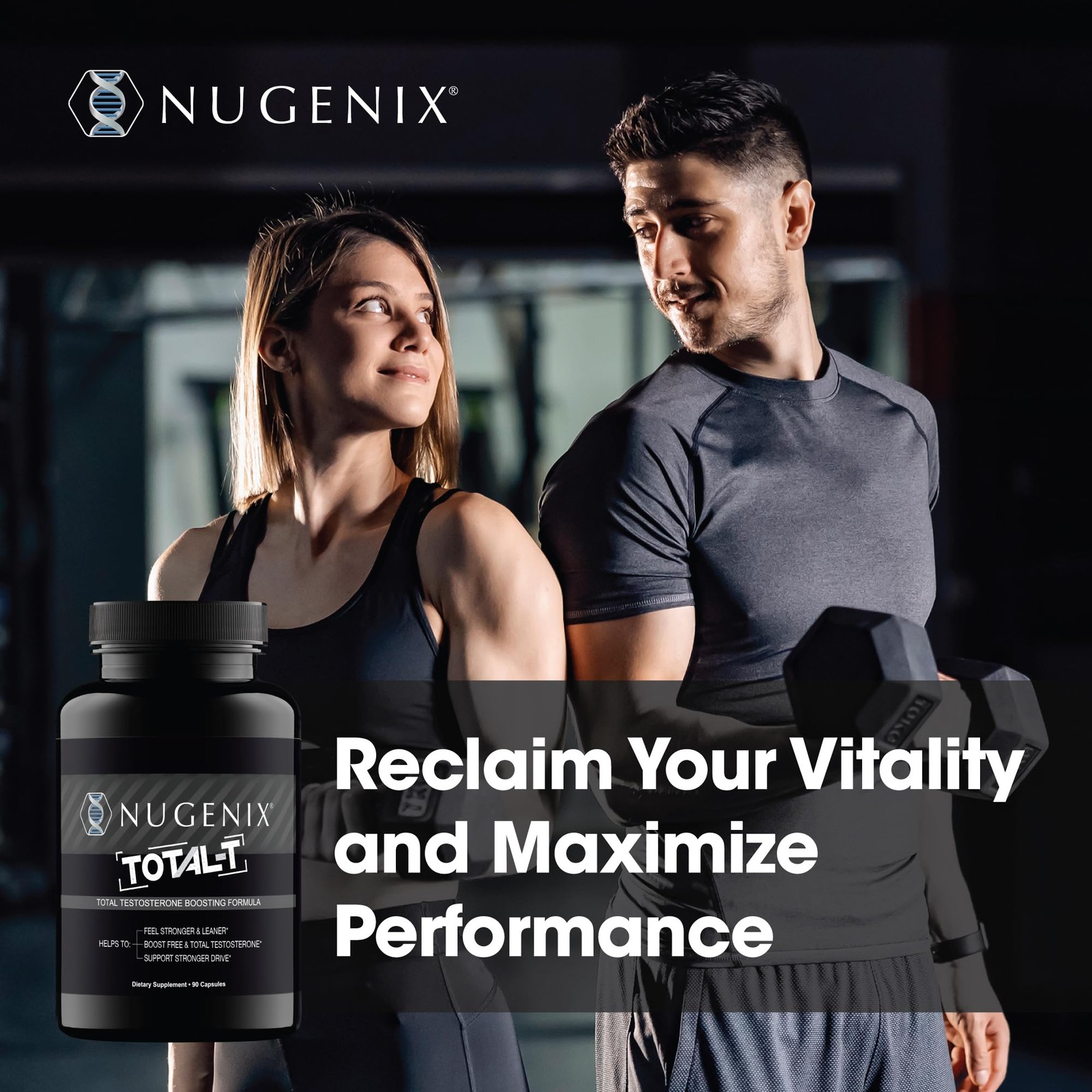Nugenix Total-T, Free and Total Testosterone Booster 90 Count (Pack of 1)