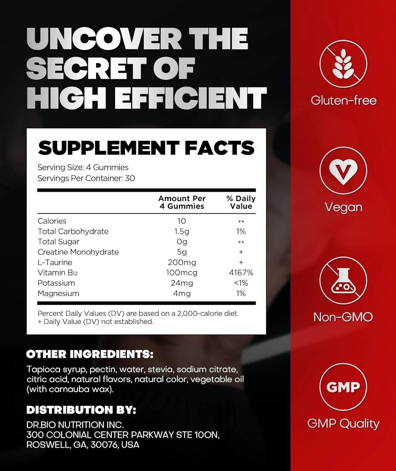 Ultra-Pure Creatine Gummies for Energy & Muscle