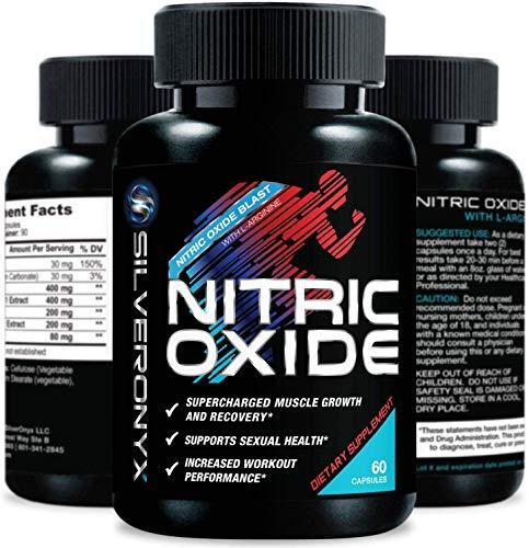 Nitric Oxide Supplement NO Booster 1300mg L Arginine & L Citrulline 60 Caps