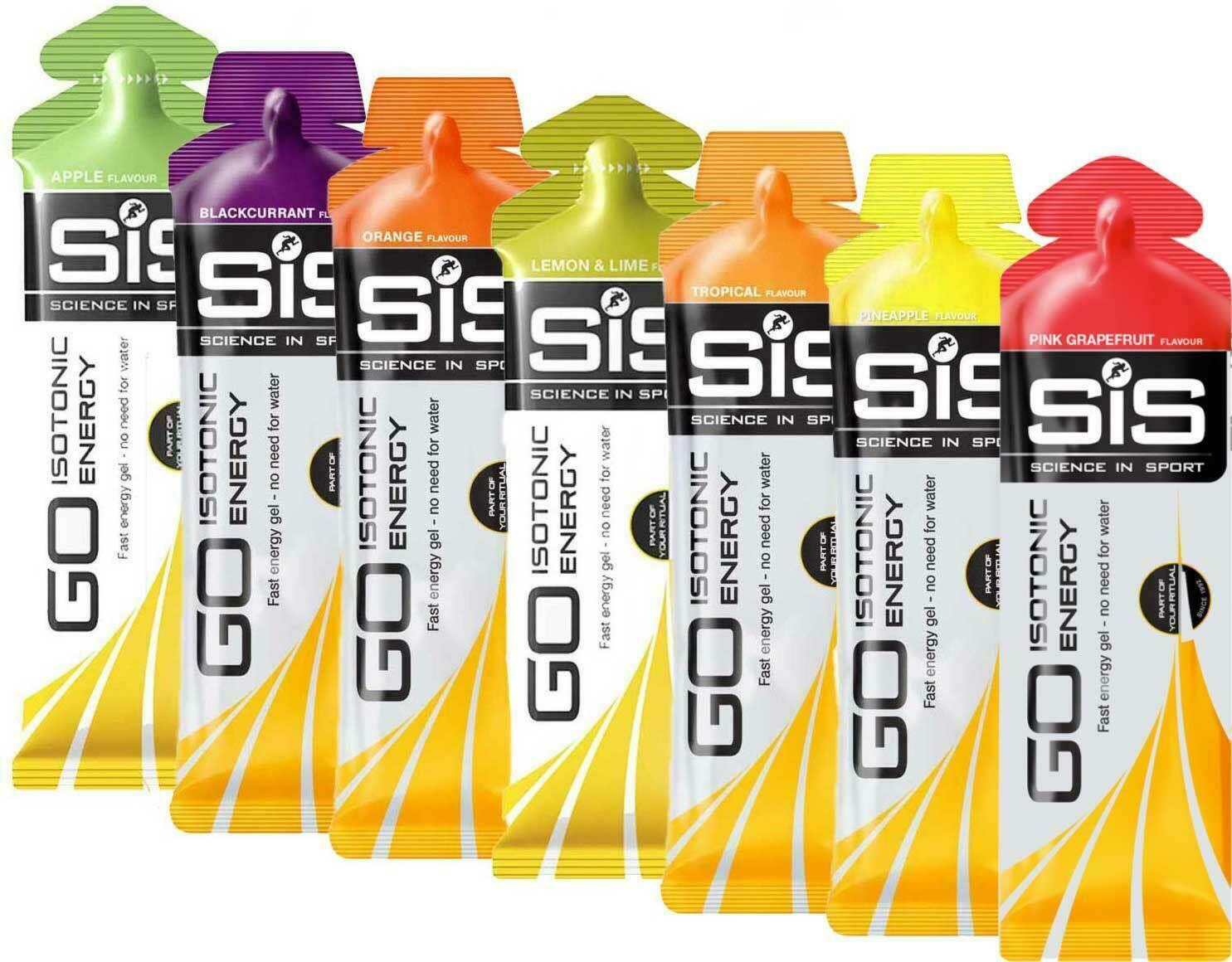 Science in Sport (SIS) GO Isotonic Gel Variety Pack – Pack of 7 x 60ml gels