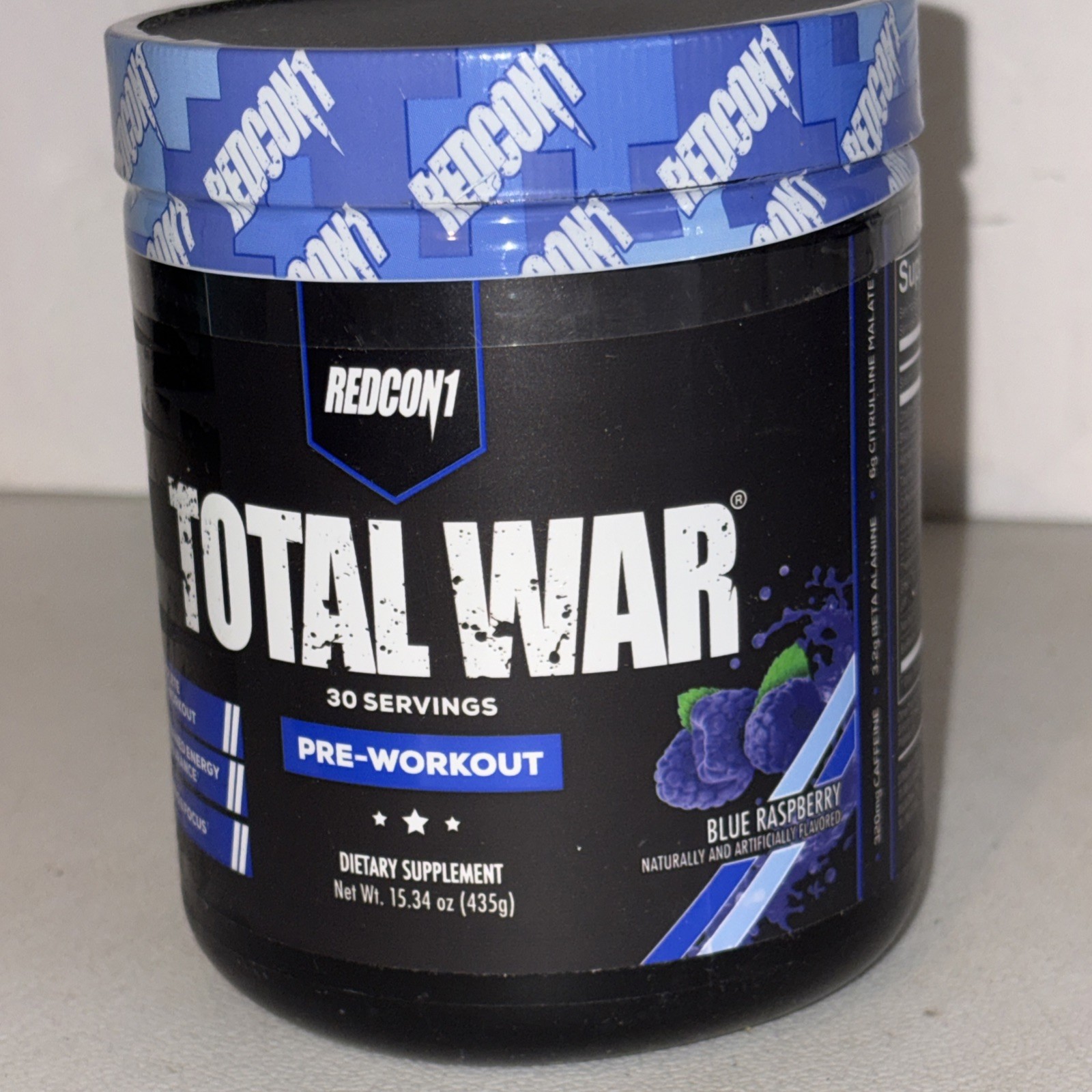 redcon1 total war pre workout blue raspberry 435g – Exp9/26 15.34 Oz