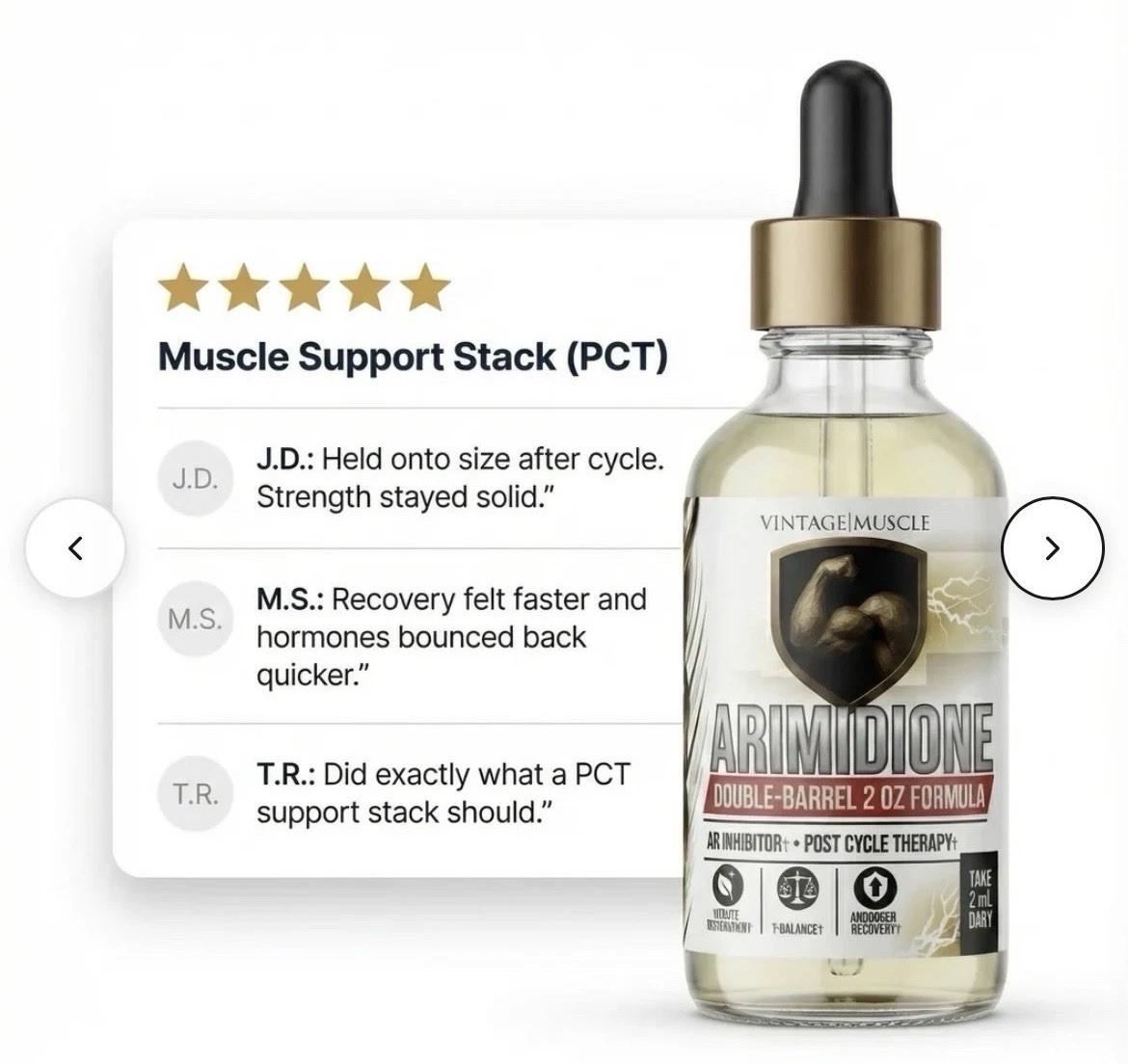 Post Cycle Therapy Stack Test Optimizer Arimotase Inhibitor By Vintage Muscle