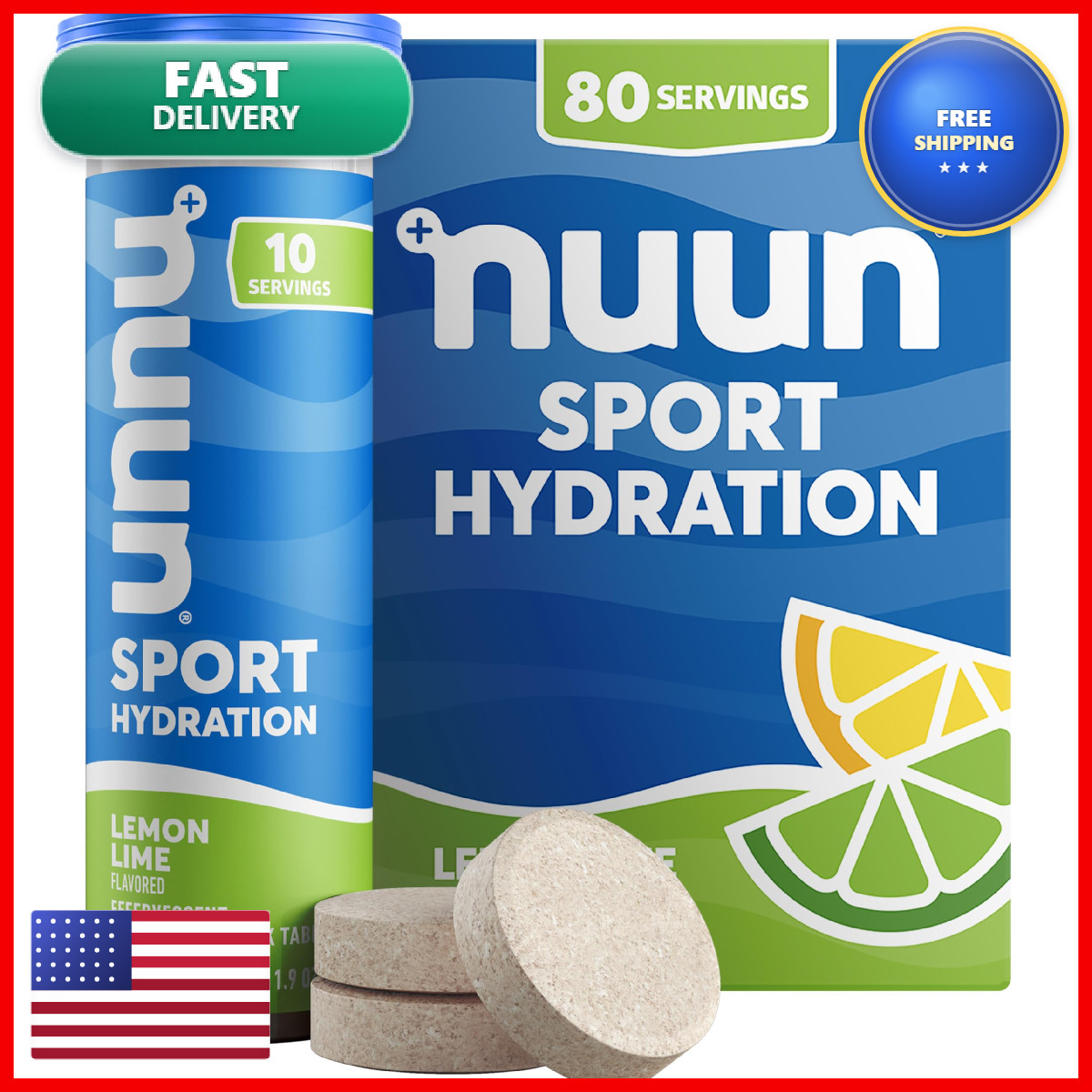 Nuun Sport Electrolyte Tablets Magnesium Calcium Potassium Gluten Lemon Lime 8