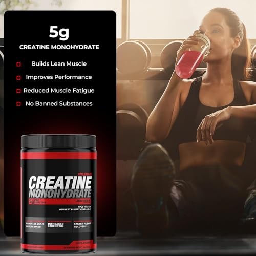 Creatine Monohydrate Powder 90 Servings Muscle Strength Power