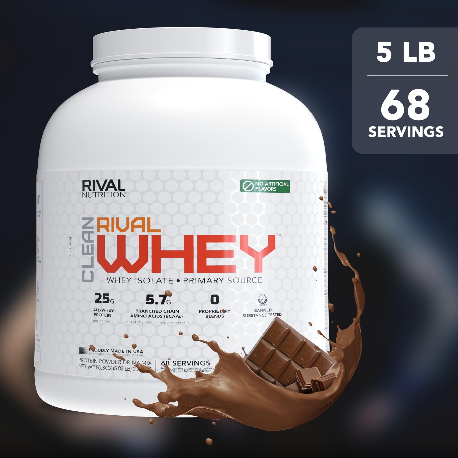 Rival Nutrition Clean Rival Whey Pure Chocolate Protein Powder I Whey Isolate