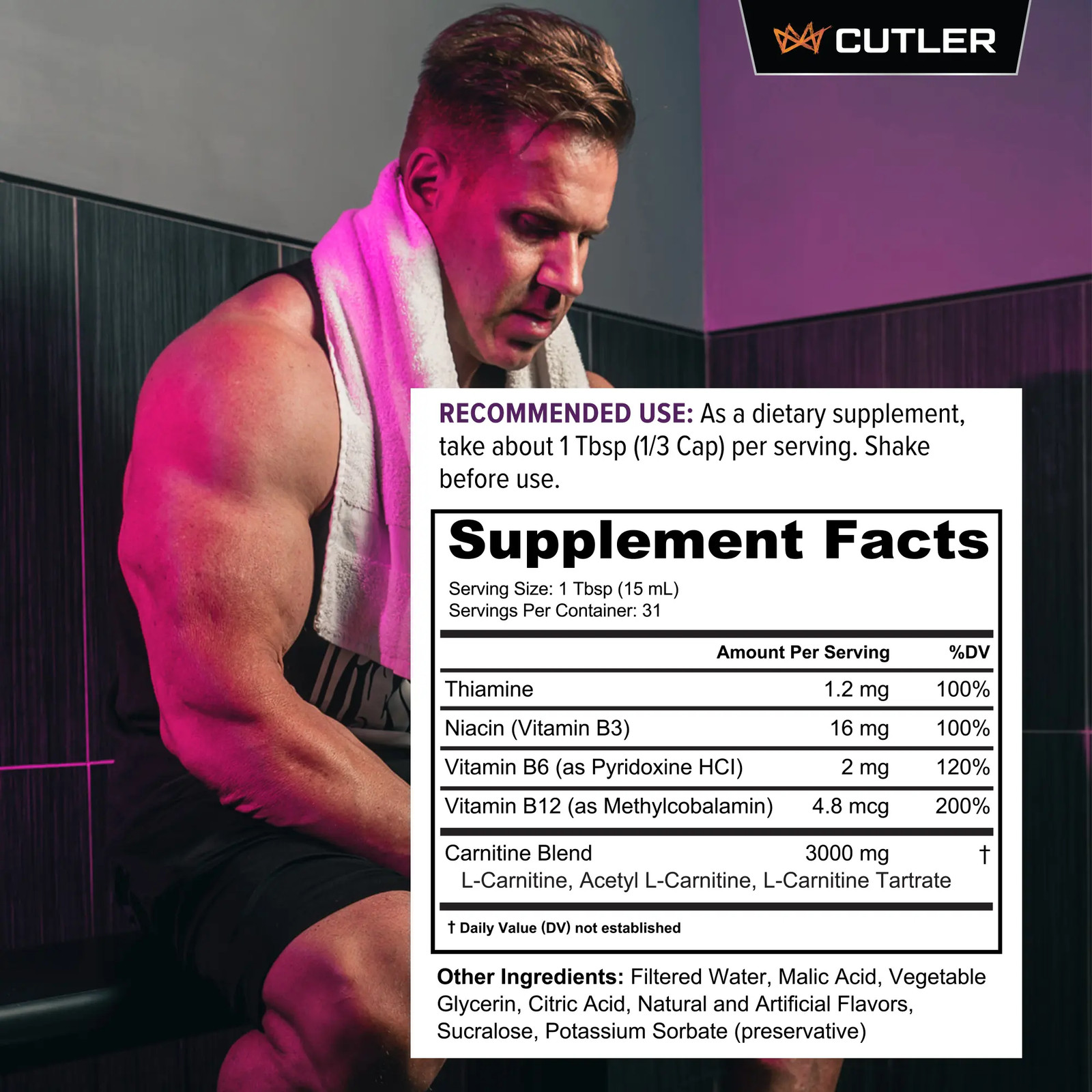 Muscle and Recovery Support Creatine Monohydrate with Carnitine for Brain Health
