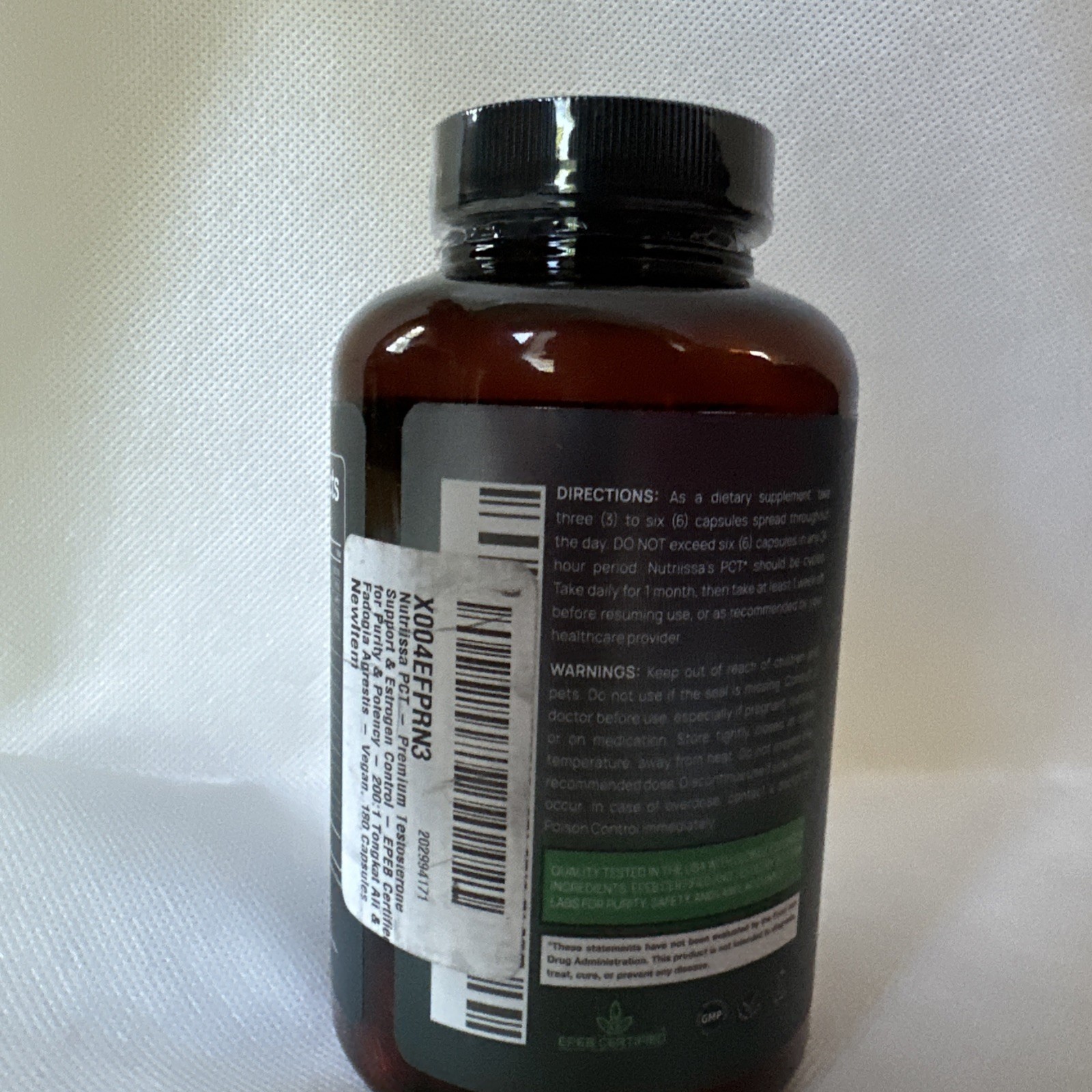 Nutriissa PCT Post Cycle Therapy Estrogen Control Testosterone Support, 180 Cap