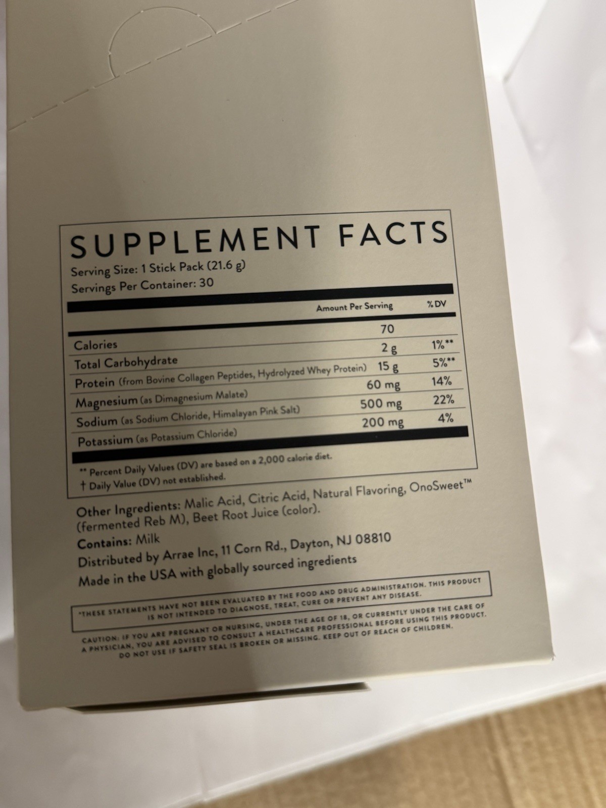 arrae Clear Protein+ Grass-Fed Whey Collagen Electrolyte Raspberry Yuzu 20 Pack