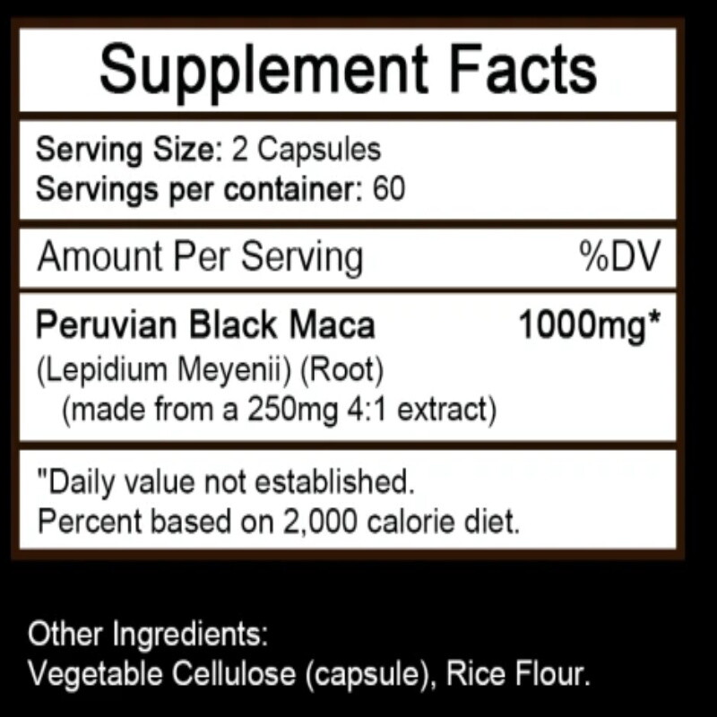 Black Maca Capsules Support Increased Energy* Mental Health