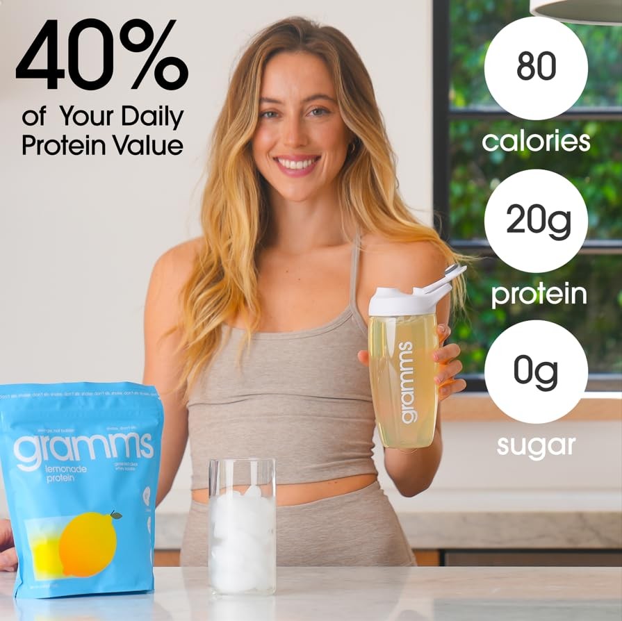 GRAMMS Clear Protein Powder 20G for Women & Men | Grass-Fed 18 Pack