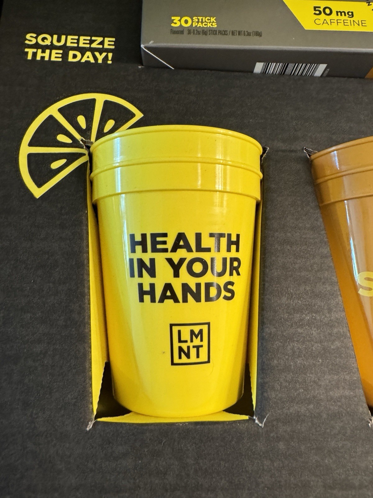 NIB – LMNT Lemonade + Iced Tea Kit: 2 Qt. TAKEYA Pitcher + (4) Branded Cups NEW