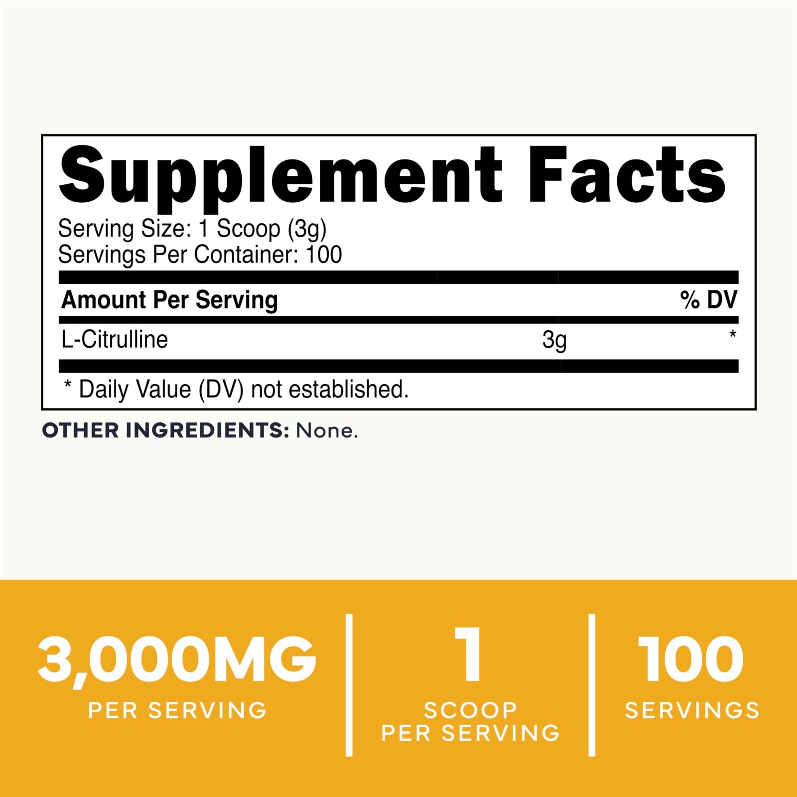 L-Citrulline Powder 3000mg – Pre Workout Supplement for Energy & Pump, 100 Servi