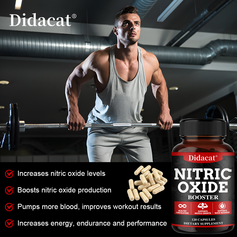 Nitric Oxide Booster Supplement – L-Arginine, L-Citrulline 1500mg – Muscle Gain