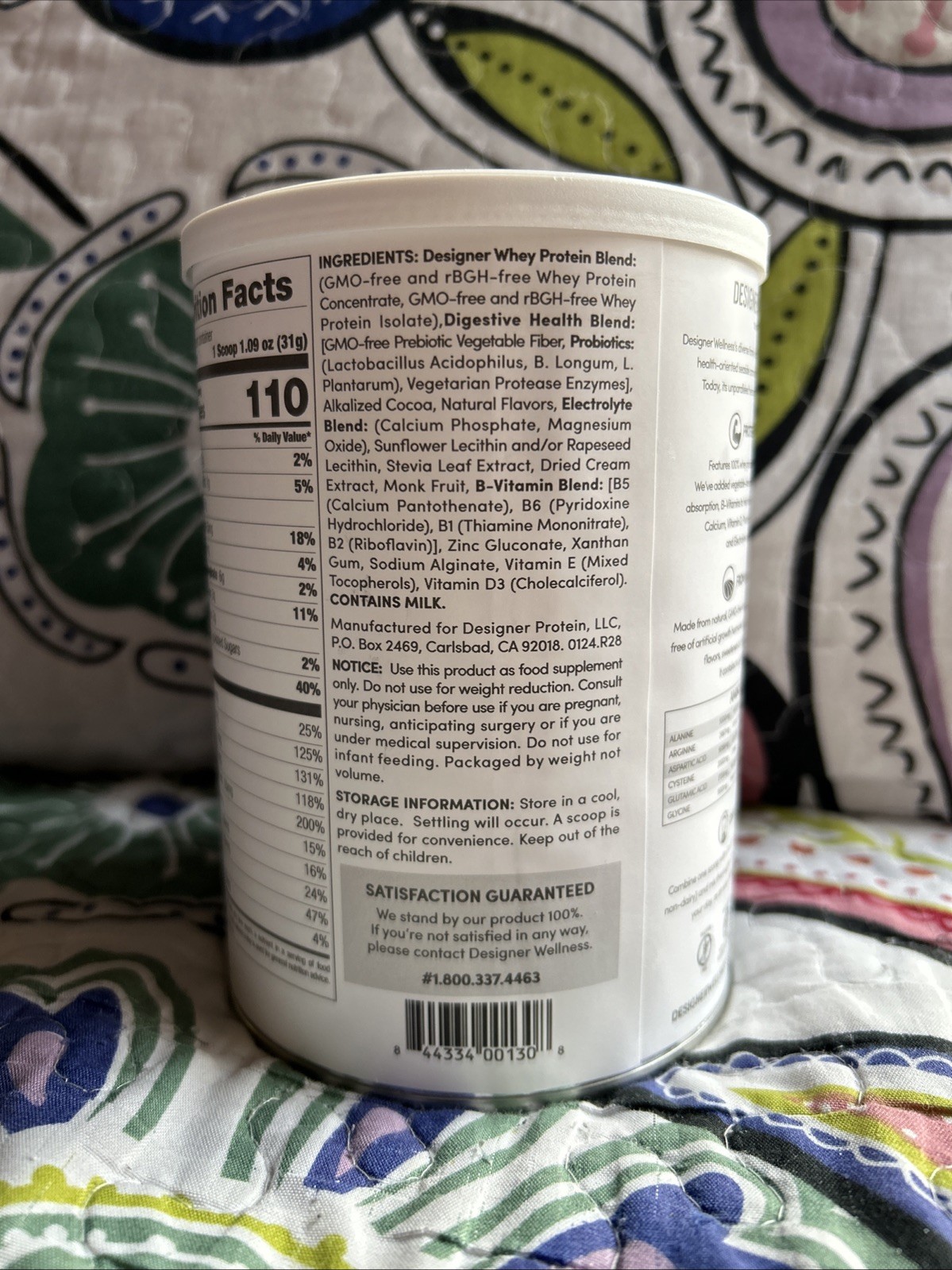 Designer Whey 20 g Natural Protein Powder w Probiotics Gourmet Chocolate 12 oz