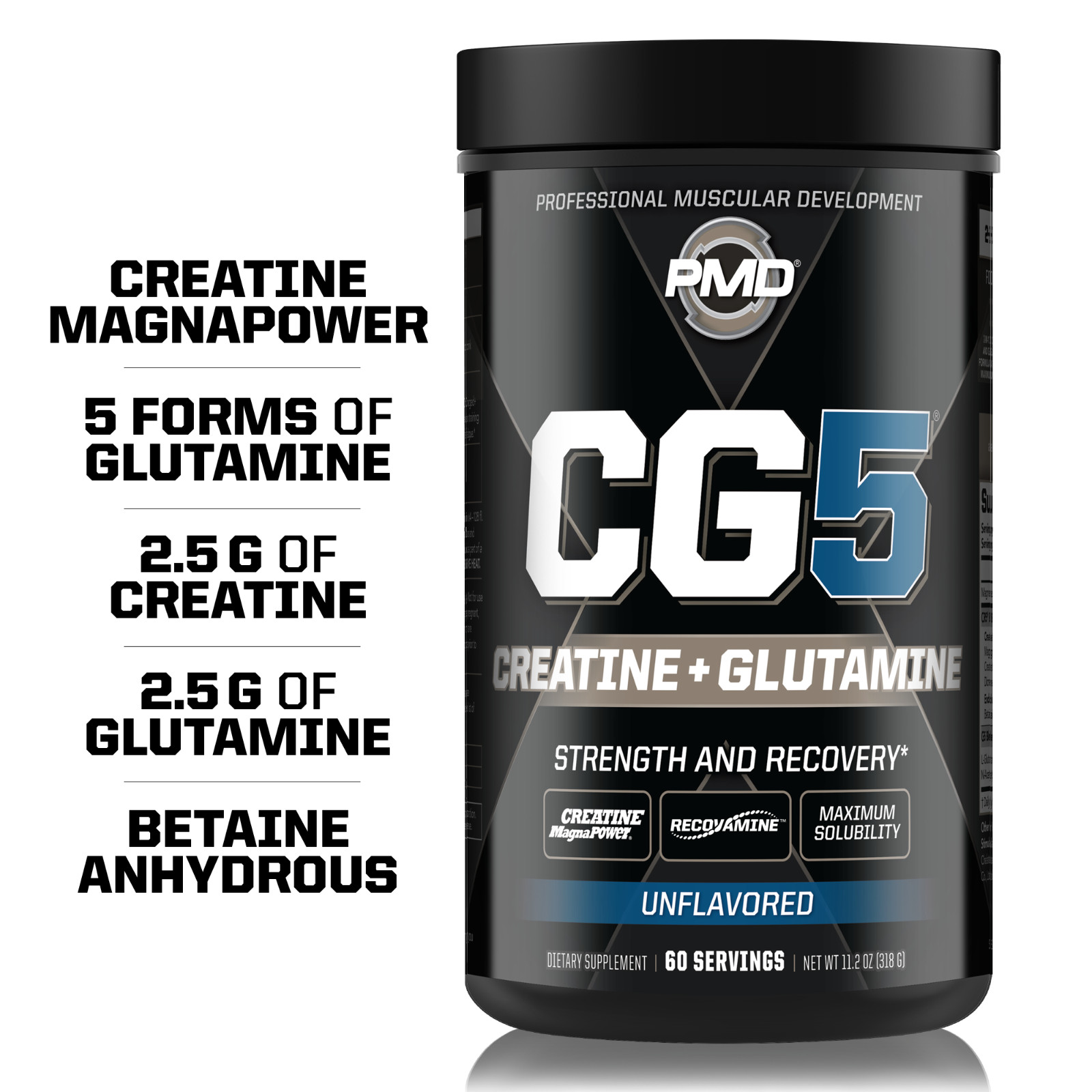 CG5 -Creatine/Glutamine Formula Strength, Power & Recovery – Unflavored 60 Serve