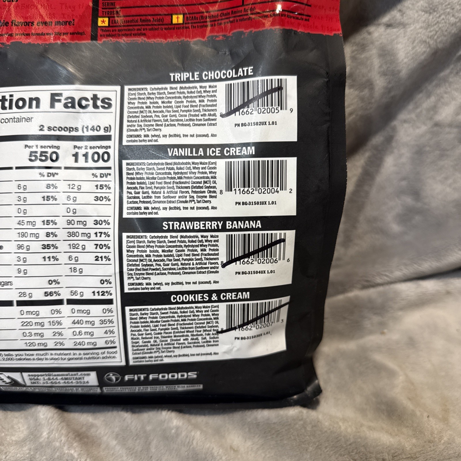 Fit Foods Mutant Mass – Muscle Mass Gainer Vanilla Ice Cream 5 lbs