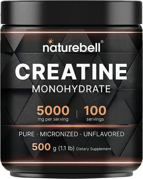 NatureBell Instant Creatine Monohydrate Powder 500 Grams, 5000mg Per Serving, –
