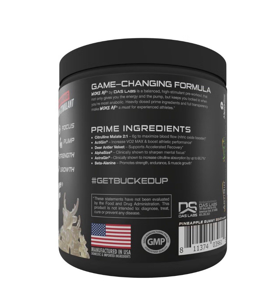 BUCKED UP WOKE AF HIGH STIMULANT PRE-WORKOUT Energy Pump Focus 30 Servings