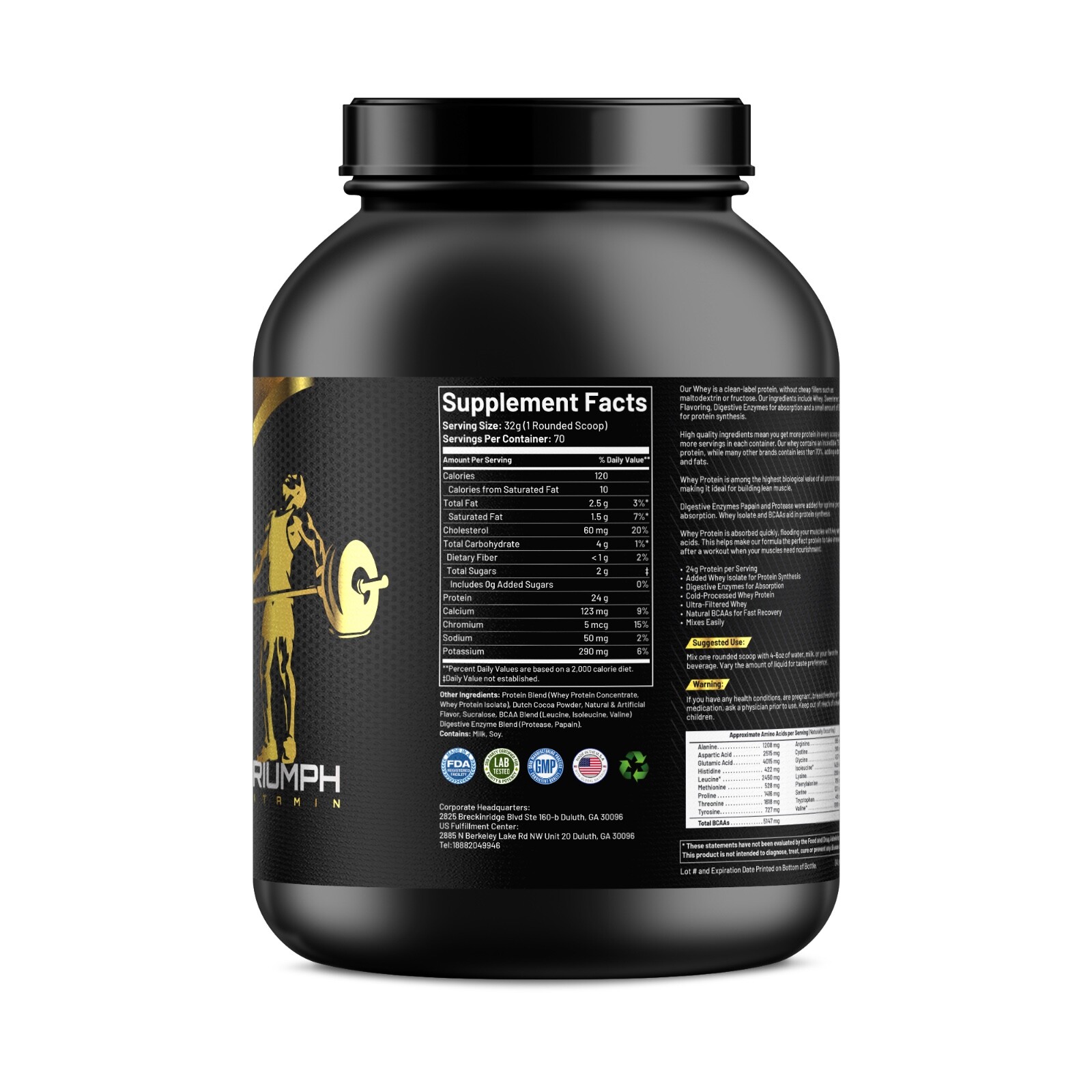 5lb Whey Protein Chocolate – 70 Servings