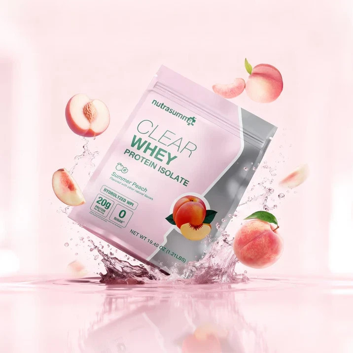 nutrasumma Clear Whey Protein Isolate 1.2 lbs – Summer Peach Flavor