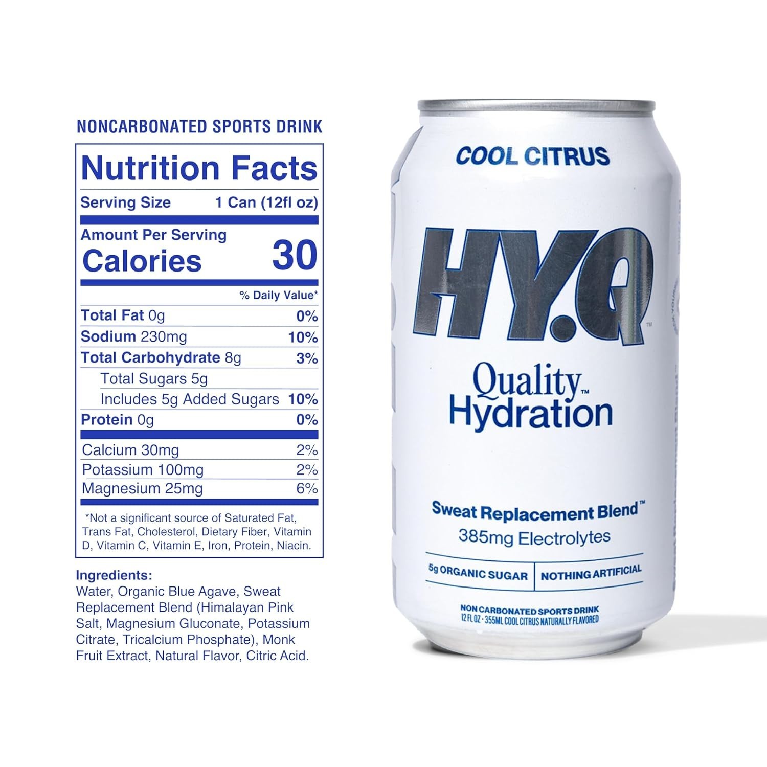HY.Q Hydration Drink Cool Citrus 12oz 12 Pack Electrolyte Sports Beverage