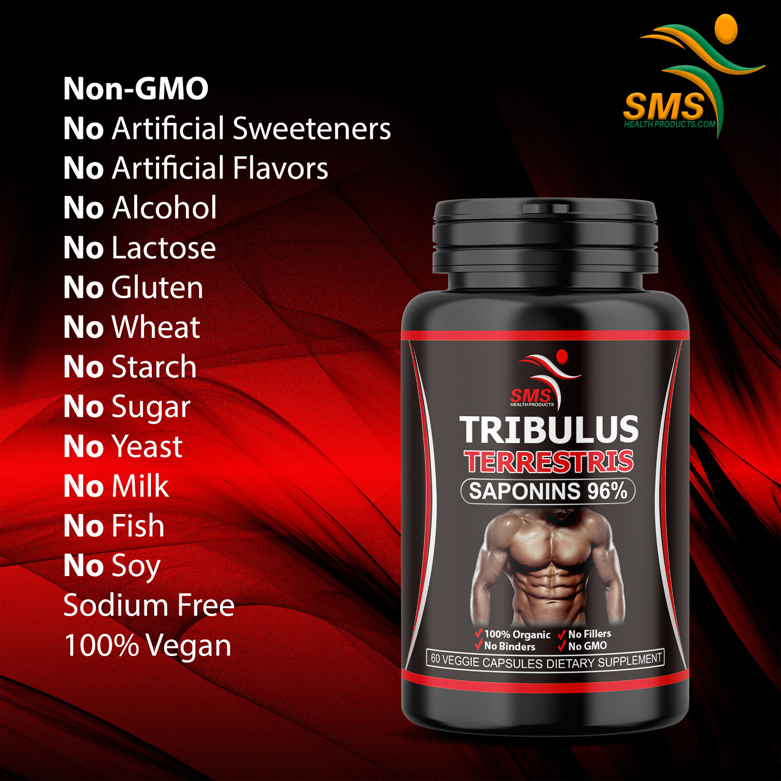 TRIBULUS TERRESTRIS 96% SAPONINS EXTRACT BODY BUILD TESTOSTERON BOOST AID 3X