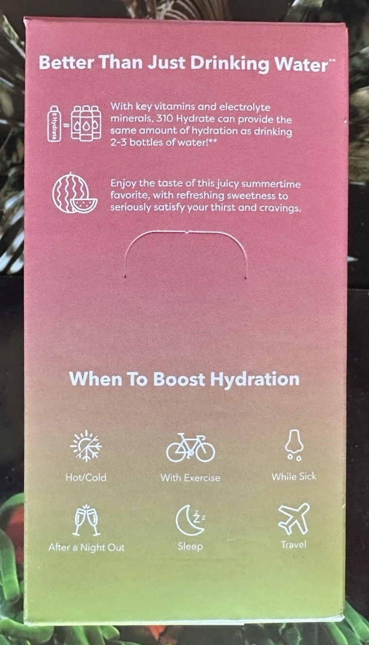 2x Boxes Watermelon 310 Nutrition Hydrate Electrolyte 283% B12 +B6+B5+B3 +111% C