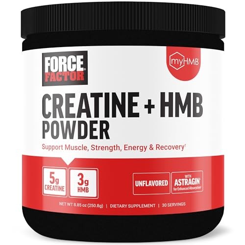 Creatine HMB Powder Muscle Growth Strength 30 Servings Unflavored