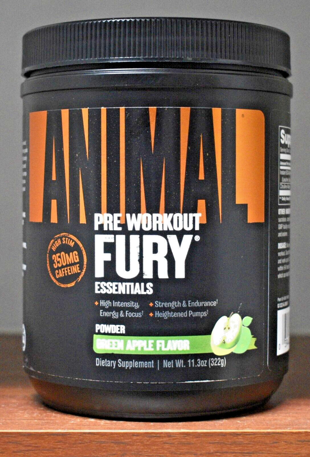 Animal Fury Green Apple 20 Servings Pre-Workout Stack 11.3oz Universal Nutrition