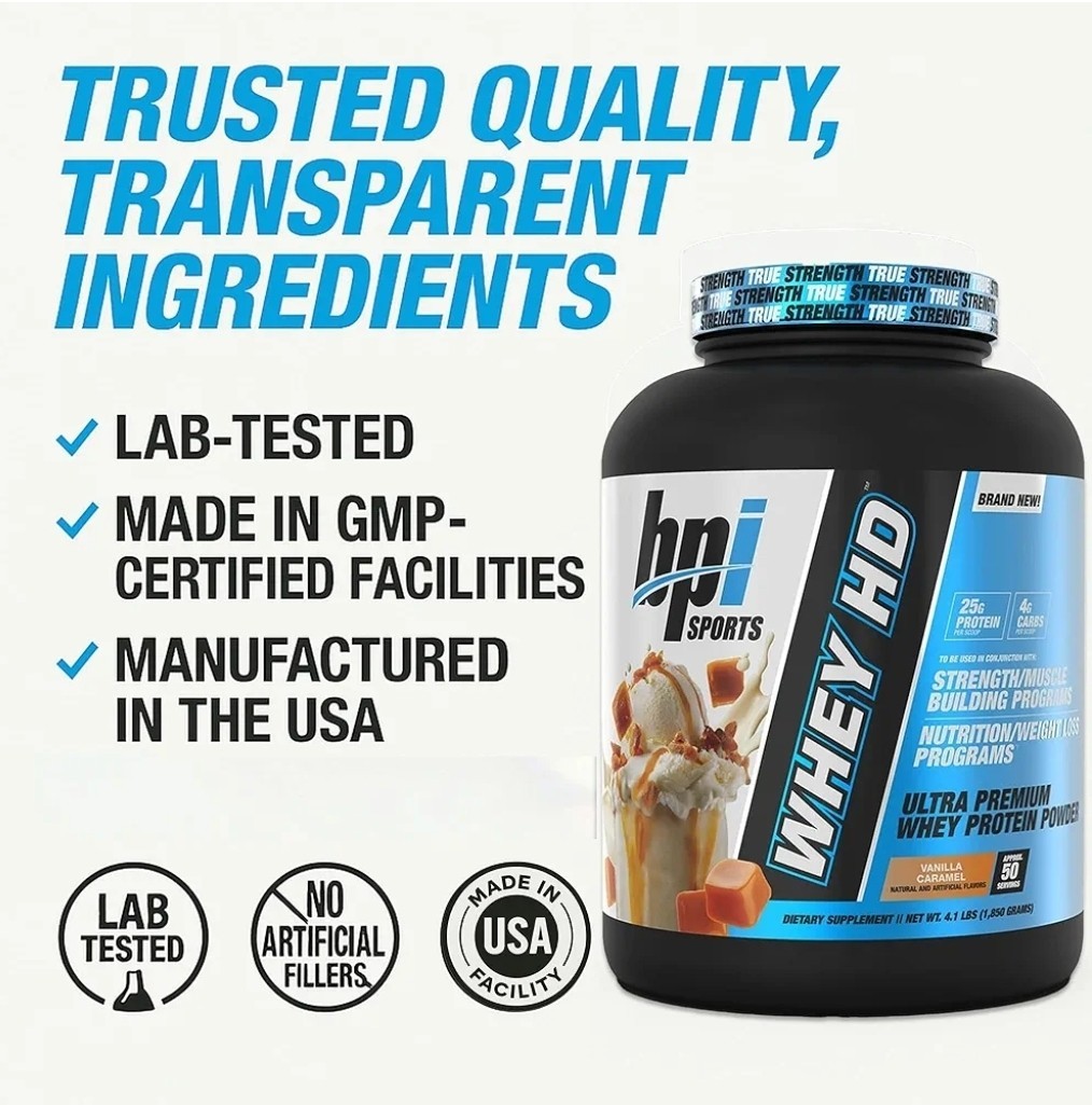 Bpi Sports Whey Hd Ultra Premium Protein Powder Isolate Vanilla/caramel 4.1 lbs